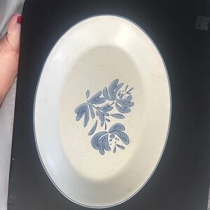 Pfaltzgraff Blue Floral Oval Serving Platter